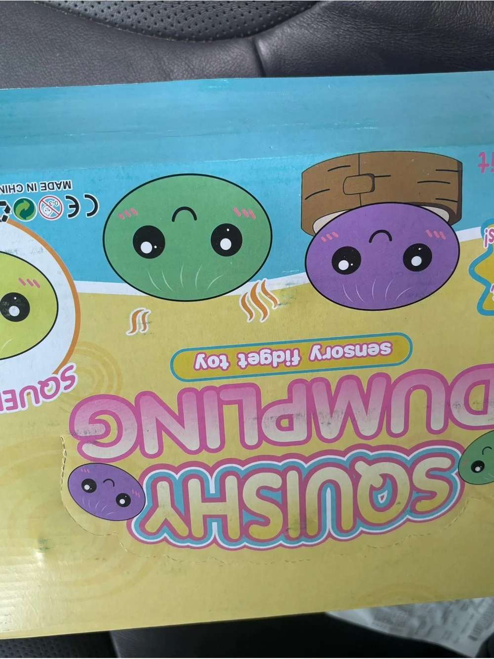 Squishy Dumpling Sensory Toy Set - Blue, Yellow, Purple Assortment Case